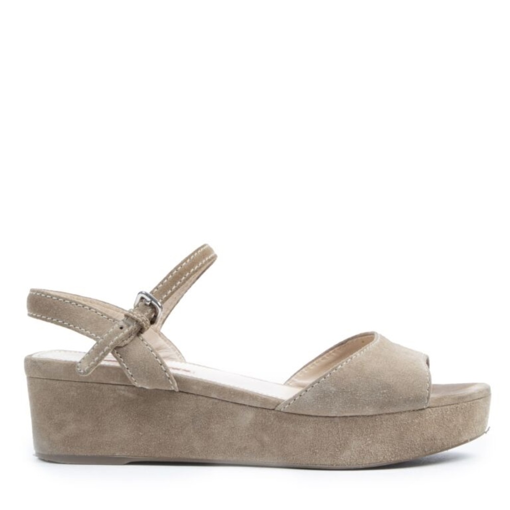 Prada gray suede espadrilles ankle strap sandals size 39
